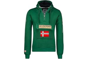 Geographical Norway GYMCLASS Lady - Felpa da Donna con Cappuccio e Tasche, a Maniche Lunghe, Casual