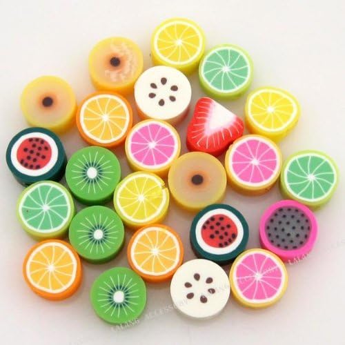 Philna12 Mix Fruit Shape Polymer Clay Beads for Jewelry Making (Random color)