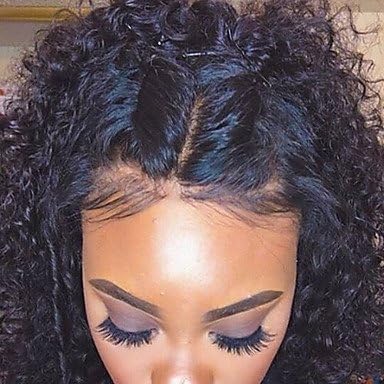 SHUAI Women's Human Hair Lace Wig Brazilian Human Hair 360 Frontal 130% Density With Baby Hair Kinky Curly Wig Black Short Medium Long For , 130%