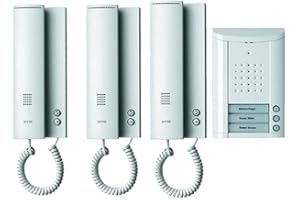 Schneider Electric Ritto Türsprechanlage, Entravox, Komplettset für 3-Familienhaus, Gegensprechanlage mit Beleuchtung und Klingeltasten, Weiss/Weiss, Artikelnummer 1841370