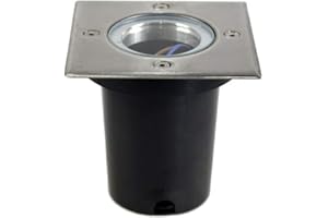 VETRINE IN RETE Vetrineinrete® Faretto ad incasso quadrato segnapassi con attacco gu10 luce da pavimento terra per esterno calpestabile segnapasso giardini e vialetti impermeabile IP65 ES13-Q