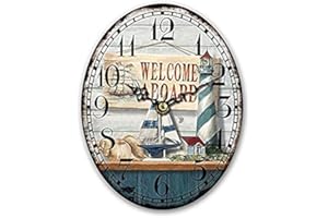 HOMESTREET GIFTS Small Wooden Free Standing Gift Clocks In Various Stylish Designs (Nautical Welcome)