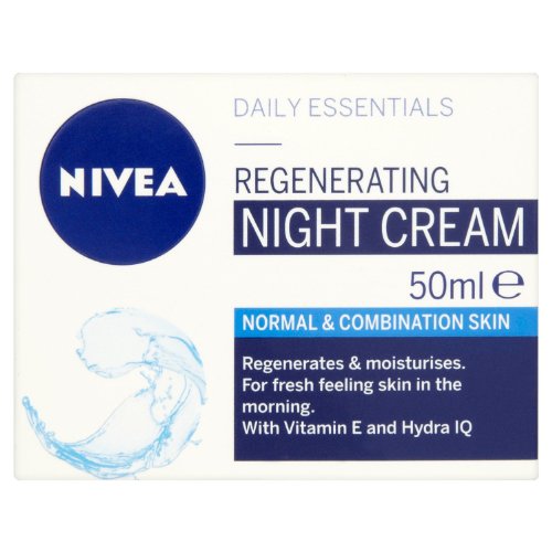 Nivea Daily Essentials Regenerating Face Night Cream Normal and Combination Skin, 50 ml - Pack of 3