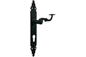 domino Türgriff 72 Drückergarnitur PZ - Profilzylinder Set Türklinke für Zimmertür, Bürotür, Kellertür & Innentür L-Form Türdrücker-Set aus Edelstahl schwarz Türdrückergarnitur ARES BLACK