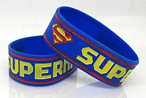 Benjoy Pack of 2 Super Man Blue Wrist Band for Hero Splendor Plus