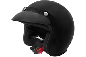 Zorax ZOR-604 Black L (59-60cm) Scooter Motorcycle Motorbike Open Face Crash Jet Helmet for Men Women Road Legal ECE2206
