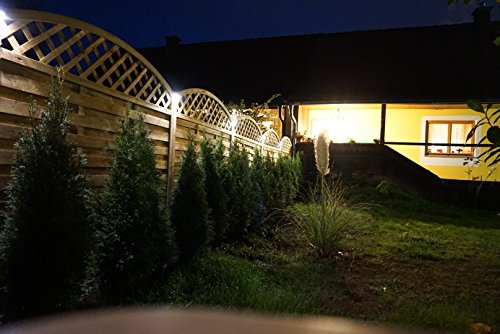 4 Stück LED Solarleuchte 6LEDs Wandleuchten Wasserdicht Gartenleuchte, Solar Außenleuchte, Wandleuchte fürGarten, Zaun, Garten, Garten Deko, Garage, Treppe usw. (Warmweiß) - 5
