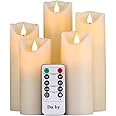 Da by Velas LED, 5 Llama LED Parpadeante (14cm, 15cm, 16cm, 18cm, 20cm), Vela sin Llama de 300 Horas y Control Remoto de 10 B