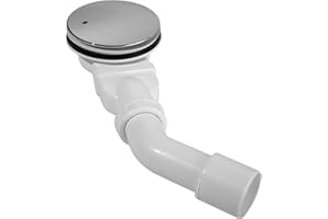 KOOBON Tubo di scarico per doccia, 90 mm, extra piatto, con sifone, antiodore, filtro per capelli, e arco di scarico DN 40/50 mm, copertura cromata e scarico piatto