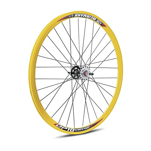 VARIOS - 64324 : Rueda trasera pista o fixie ciudad dp-18 amarilla 16 