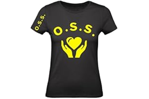 VESTIN M-Italy T-Shirt Donna - OSS con Mani con Colore Scritta Personalizzata - Maglietta Super vestibilità Top qualità