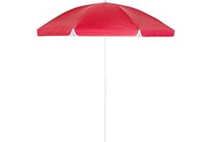 Kingsleeve Parasol inclinable Rouge réglable et Hydrofuge 200 cm Parasol de Plage Pare-Soleil pour Jardin terrasse