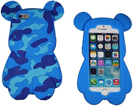 coverstop® 3d Camouflage Blue Teddy Bear TED Camouflage Camouflage Bear Case For Iphone 6 6S Silicone Rubber