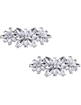 ElegantPark AL Damen Glanz Schuh Kleider Handtasche Clutch Fashion Strass Clips 2 Stück