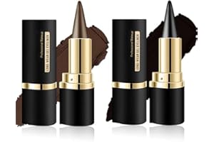 HOPHAT 2 Pieces Brown & Black Eyeliner Cream - Smoky Eyeshadow Pencil Set, Highly Pigmented Long Lasting Smudge-proof Shimmer Cream Eyeshadow Pen for Women (#02+04)