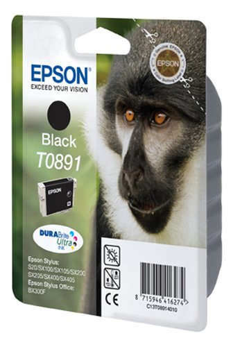 Epson Original T0891 Affe, wisch- und wasserfeste Tinte (Singlepack) schwarz - 2