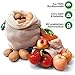 Produktbild SONDERANGEBOT Wiederverwendbare Obst– und Gemüsebeutel aus Bio-Baumwolle – 3er Set Nachhaltige Einkaufsnetze – Unterstütze die Neupflanzung von Bäumen