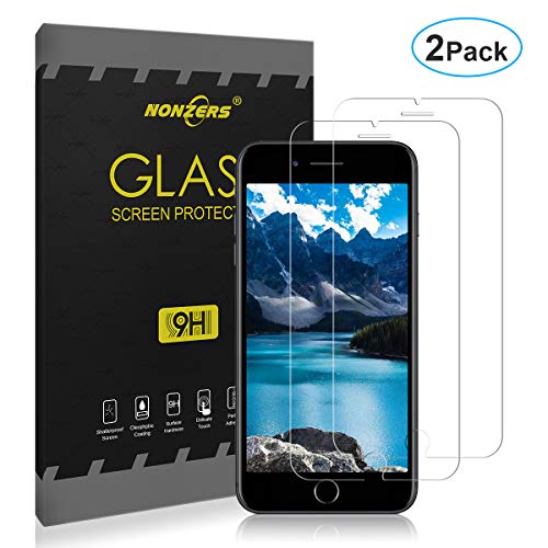 NONZERS [2 Pièces] Verre Trempé pour iPhone 8/ iPhone 7, [sans Bulles] [Anti-Rayures] 3 D Bords Arrondis Film 