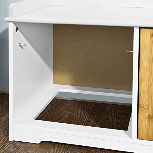 SoBuy® moderne Schuhtruhe,Sitzkommode mit 3 Körben,Sitzbank, Schuhschrank mit Sitzkissen,Spieltruhe, FSR23-WN - 6