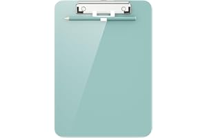 Hnogri Portapapeles de plástico, portapapeles de tamaño estándar A4 para, estudiantes, oficina, portapapeles con soporte para bolígrafo y clip de perfil bajo, tamaño 12.5 x 9 pulgadas, (verde)