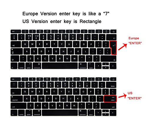 Se7enline Silikon QWERTZ Tastaturschutz (EU Deutsche Tastatur Gestaltung/Layout) für Apple MacBook 2016+ neu Pro without Multi-Touch Bar Design 13″ Zoll Model A1708, Transparent-Clear - 4