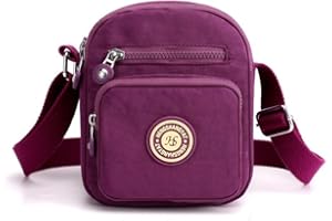 Gelory Multi-Pocket Casual Crossbody Bag for Women, Mini Cross body Bag Women Nylon Waterproof Adjustable Strap Travel Messenger Bags Shoulder Bags