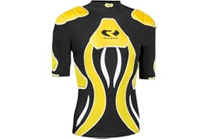 Rugbier – Hombrera de Rugby Profesional para Hombres - Hombrera Rugby Vulcano – Protección de Rugby Acolchada - Categorías Masculinas - Modelo Vulcano Amarillo/Negro