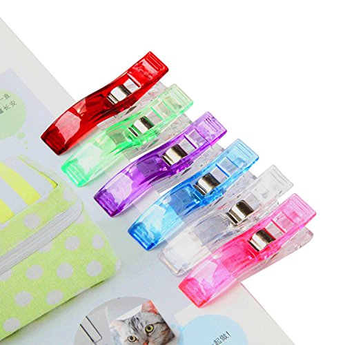 100 Stück 2 Clips Größen Kunststoff Mehrzweck Nähen Quilten Crafting Clip Handwerk Werkzeuge Zubehör Mischfarbe mit Vorratsgefäß - 5