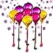 Produktbild BELLE VOUS 24 Stück Herzballons Folienballons Luftballons - Party Zubehör Set Sterne-Banner Gold, Rosa & Lila Helium Ballons mit Hochzeit, Baby Dusche, Valentinstag & Geburtstag Party Dekorationen