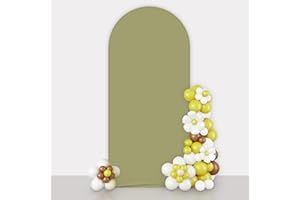 AIBIIN Hintergrund in Bogenform, rund, 2-seitig, für Hochzeit, Zeremonie, Geburtstag, Party, Babyparty, Bankett, Dekoration, 1 x 2,1 m, Salbeigrün