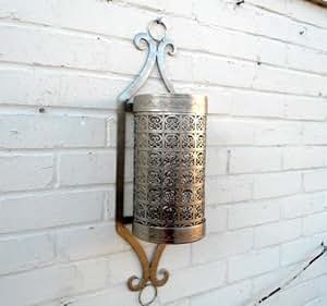 Wall Sconce, Morrocan Style Silver Wall Sconce \/ Candle Holder: Amazon.co.uk: Kitchen 