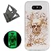 Produktbild LG G5 hülle,[Mit freiem schwarzem Kickstand] Keyye [Kreative Luminous Durable] Silikon hülle,Aquarell Drucken Muster [Anti Staub]SchlankWeich gel TPU Schrubben Transparent Schutzhaut fluoreszierend Grüner Effekt Nacht Glühen in der Dunkel Portable Cover für LG G5-Skelett Rose