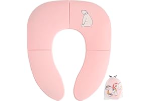 INQUIRLLY Réducteur de Toilette pour Bébé, Siège de Toilette Pliable pour Enfants, Réducteur WC Portatif pour Enfant/Bébé, Siège de Toilette de Voyage pour Enfants Siège Toilette Pliable Enfants（rose）