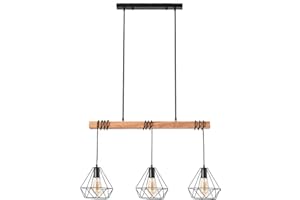 LEDKIA LIGHTING Lampada a Sospensione Metallo Sardo 3 Faretti E27 per Sale, Soggiorno, Cucina, Camera