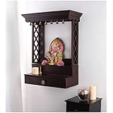 Shilpi Handmade Greatest Wall Hanging Teak Wooden Temple (Walnut)