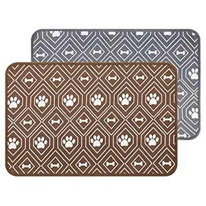 KOOLTAIL Dog Mat for Food and Water Bowls, 2 Pack Waterproof Pet Feeding Mat for Floors, Non Slip Mat for Puppy Cats
