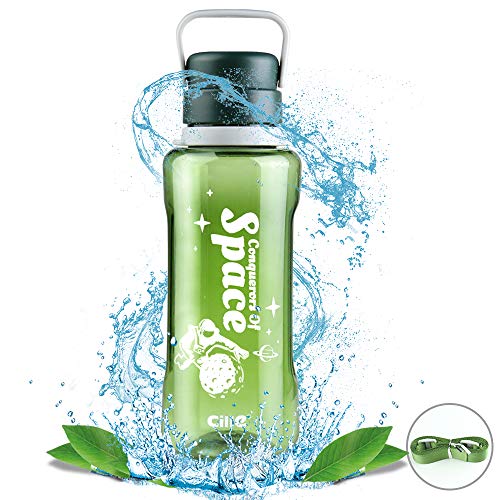Bottiglia d'Acqua Sportiva 1,5 Litro Bottiglia da Palestra Riutilizzabile Uomini e Donne Borraccia per Corsa, Ciclismo, Scuola, Viaggi - Verde