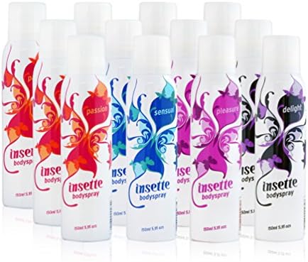 Insette Ladies Body Spray Deodorant Assortment Variety Pack 150ml (3 x Set of 4)
