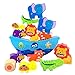Produktbild FLAMEER Kinder Holzspielzeug mit Balancierspiel + Stapelspiel, Bunte Tiere Design, Kinder der Farben und Formen zum Kognition