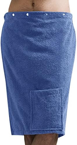 Lashuma Framsohn Sauna Towel Fun Sarong Sauna Kilt for Men Plain or Embroidered with Monogram Azure Blue, 100% Cotton, blue, ohne Monogramm