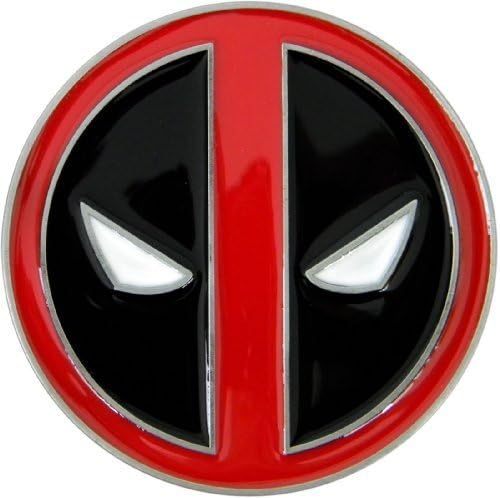 Swellcraft Men's Deadpool Die Cast Pewter Finish Enameled Belt Buckle medium Red