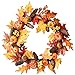 Produktbild LANDFOX 60cm Rattan Berry Maple Leaf Herbst Tür Kranz Tür Wand Ornament Halloween Dekorativer Kranz Halloweens Akzentuiert mit künstlichen Beeren, Ahornblättern und Zweigen