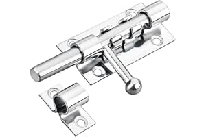 Litensh Torriegel Torschieber mit Loch für Vorhängeschloss 304 Edelstahl Schieberiegel Durchmesser Abschließbare Türriegel Bolzenriegel Überwurfriegel Schlossriegel Türschnalle Riegelschloss 105MM