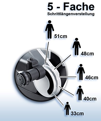 MAXXUS CROSSTRAINER CX 7.4, Ellipsentrainer mit 5-fach Schrittlängenverstellung! Flache, elliptische Bewegung wie beim Laufen. Elektr. gesteuertes Magnetbremssystem, Trainingsprogramme, HRC-Programm, Schienensystem für sanften Lauf. Auf unterschiedliche Körpergrößen einstellbare Schrittlänge. - 9