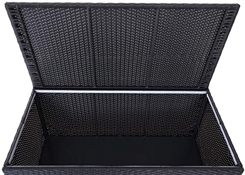 Poly-Rattan Kissenbox Barry, Truhe Auflagenbox Gartenbox, 220l ~ schwarz - 4