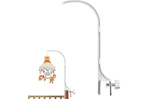 TERRIFI Baby Crib Mobile Arm Bracket, 24 Inch Baby Crib Mobile Bed Bell Holder, Rotating Nut Screw Adjustable Arm Holder,Baby Toy Decoration Hanging Arm Bracket (White)
