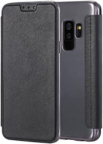 Galaxy S9 Plus Case,S9 Plus Case,Snewill Slim PU Leather Folio Flip Case with Card Slot &amp; Clear Soft TPU Back Cover for Samsung Galaxy S9 Plus -Black