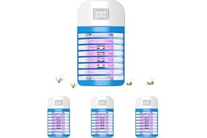 QUEATH Lampe Anti Moustique Lot de 4, Tue Mouche Eléctrique, Destructeur de Mouches, Anti-Moustique Intérieur, Piège à Mouches,Lampe UV Anti Moustique, Lampe Anti Moustique Interieur