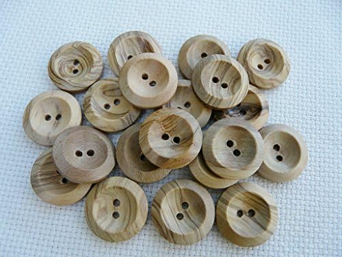 Pack of 10 new NATURAL WOODEN BUTTONS SIZE 30 (18MM) Scoop style