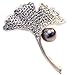 Produktbild Hacoly Ginkgo Biloba Anstecknadel Broschen Pin Damen Süß Brosche Schmuck mit Strass, Legierung Brooch Boutique Dekoration für Mantel Besetzt Schals, Tücher Oder Ponchos Zubehör - Grau